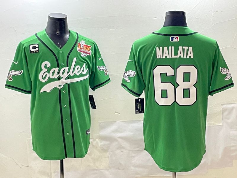 Men Philadelphia Eagles #68 Mailata Green three generations Jointly Name 2025 Nike Limited NFL Jersey style 12->philadelphia eagles->NFL Jersey